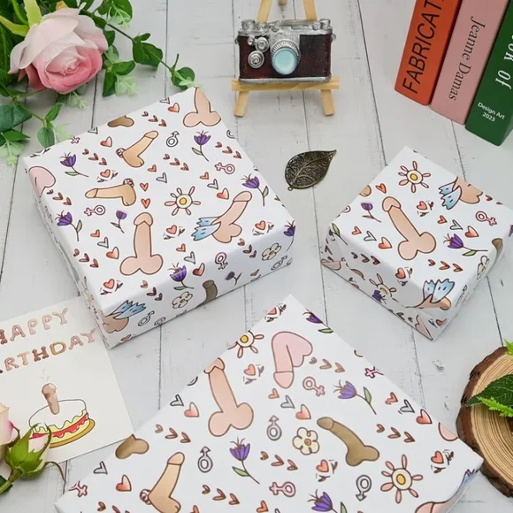 Flying Phallus Wrapping Paper - Picture 2 of 3